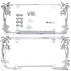 Tropical Palm Tree Chrome Polished License Plate Frame (2 Frames)