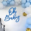 MASTRON 'Oh Baby' Sign for Backdrop - Felt Baby Shower Banner Boy Girl Decorations Gender Reveal 1st Birthday Party Photography Background - Blue