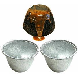 LGT Foil Pudding Cases Christmas Steak Kidney Suet Foils Recyclable Aluminium 1.8 inch Base 2 Inch Height (100)