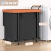 60 Gal (230L) Laundry Hamper 3 Section with Lid, Leather