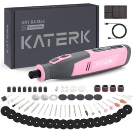 Katerk Cordless Rotary Tool, 4V 4000mAh Battery, 6-Speed Variable 28000RPM, Rotary Tool Kit with 70 Accessories Engraving Pen for Sanding, Polishing, Drilling, Etching, Grinding, Wood Carving
