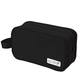 Travel Toiletry Bag Hanging Toiletries Wash Bags Makeup Cosmetic Organizer Gym Shaving Organiser Bathroom with Dry Wet Separation Shower Handle for Women Girls Kids Waterproof Foldable (Black)