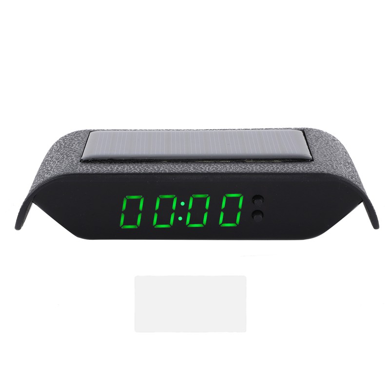 Car Digital Clock Auto Truck Solar Powered Time Date Temperature