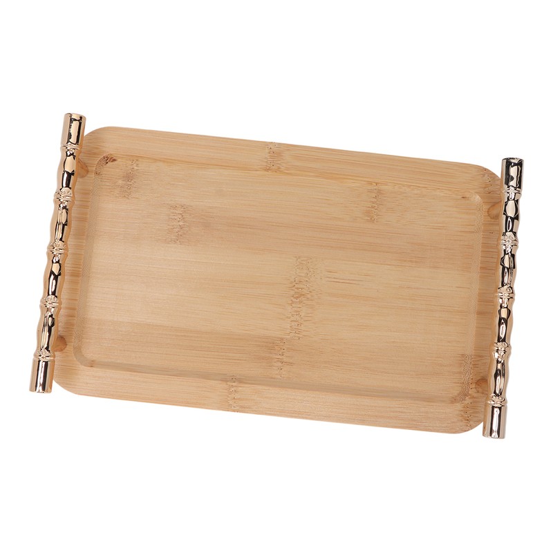 Bamboo Serving Tray with 2 Handle Eco Friendly Multipurpose Rectangular