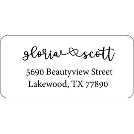 Atelier Elegance Custom Address Labels, Any Name, Any Address, Heart