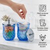 2 Pack Glass Qtip Holder Dispenser Set, Round Bathroom Apothecary