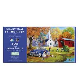 SUNSOUT INC - Family Time by The River - 300 pc Jigsaw Puzzle by Artist: Kevin Walsh - Finished Size 18" x 24" - MPN# 13735