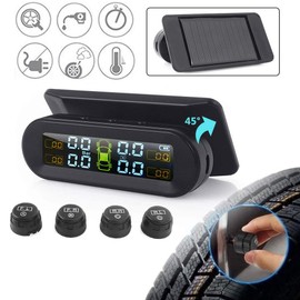 Tuperoymse Temperature Warning with 4 External Sensors Car Tyre Pressure Monitor Tire Pressure Monitoring System