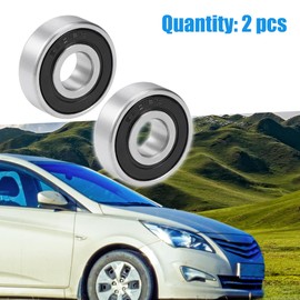 A ABSOPRO 6201-2RS Double Sealed Ball Bearings 12 x 32 x 10 mm Chrome Replacement Pack of 2