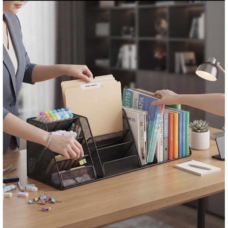 Metal File Rack Organizer for Office & Home Use –