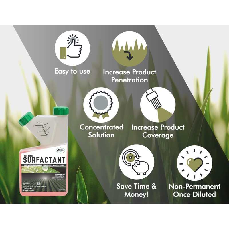 Concentrated Surfactant for Herbicides Non-Ionic 16oz, Increase Product Coverage, Increase