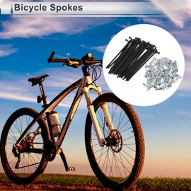 RATCHROLL 1 Set Universal Bicycle Spokes 13G 74mm Length Bike Wheel Spokes Nipple Black 45 Steel