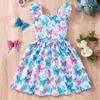 Toddler Girls Summer Dresses Butterfly Ruffle Strap Sleeveless Party Dress