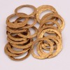 NUOBESTY 50pcs Embossed Brass Hoops Round Copper Rings Metal Linking