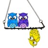 Multicoloured Owl on a Wire Stained Glass Window Decoration, Hanging