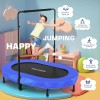 Unbranded Foldable Trampoline, Mini Rebounder Trampoline with Adjustable Handle, Exercise~