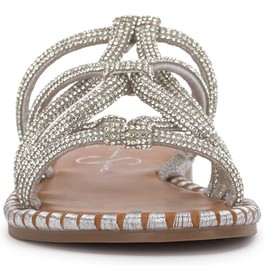 Jessica Simpson Women's Briellea Flat Sandal, Silver Shimmer, 11