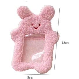 YLiiii 1Pc White Cartoon Plush Photocard Holder with Keychain Pendant Kawaii Cat Cute Card Sleeve Student Card and ID Cases Medium Size, Lightweight and Portable Women's Card Cases