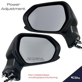 Spieg Side Mirror Set for 2018-2024 Toyota Camry LE | Pair Side View Mirror Assembly Power Adjustment Non-Heated Glass Manual Folding | Painted White 3 Pins