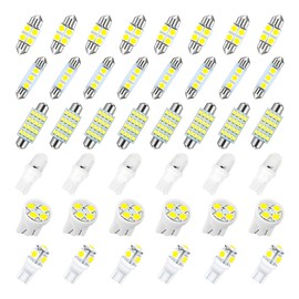 HZEL 42PCS Car Interior LED Light Kit, DE3175 T10 31mm 41mm 194 LED Bulb Dome Map Door Light Set, High-Brightness Auto Interior Tail Cab License Plate Bulb Kit, Universal for Most Vehicles