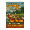 Drunk Fisherman Vintage Rustic Looking fishing Camping Country Tin Sign