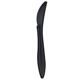 Karat PP Plastic Medium Weight Knives Bulk Box - Black - 1,000 ct, U2001B