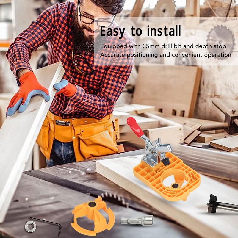 Hinge Opening Locator 35mm Plastic Aluminum Alloy Accurate Woodworking Hole