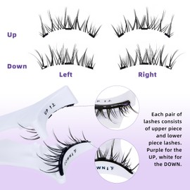 B&Qaugen Magnetic Eyelashes 2 Pairs Magnetic Lashes Natural Magnetic Eyelashes with Applicator Cat Eyes and Doll Eyes Eyelashes Magnetic Lashes Easy to Wear Reusable Magnetic Eyelashes Kit（2 Pairs）