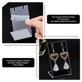 PandaHall Pack of 10 Single Pair Earring Holders L-Shaped Jewellery Displays Marketing Holder Acrylic Necklace Stand for Jewellery Dangling Slant Back Display 1.3 x 1.7 x 3 cm