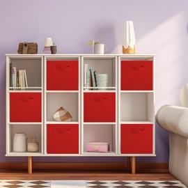 powerking Storage Bins, Foldable Fabric Storage Cubes and Cloth Storage Organizer Drawer for Closet and Toys Storage, 2 Pack (Red)