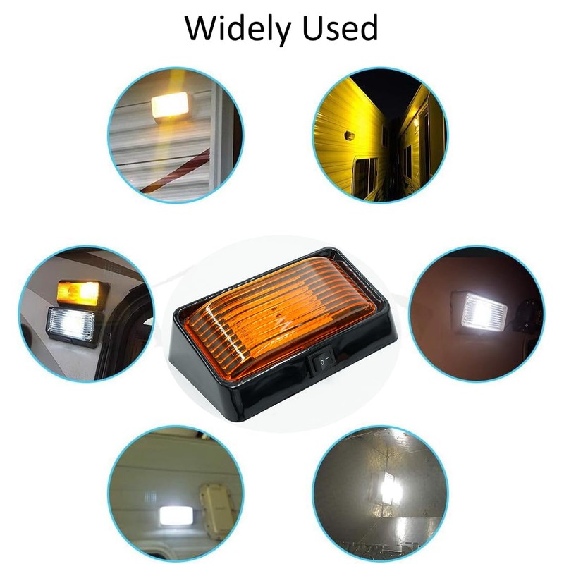 12V LED RV Exterior Porch Utility Light With ON/OFF Switch
