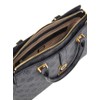 GUESS Cuba Tri Compartment Satchel Charcoal Logo, Charcoal logo