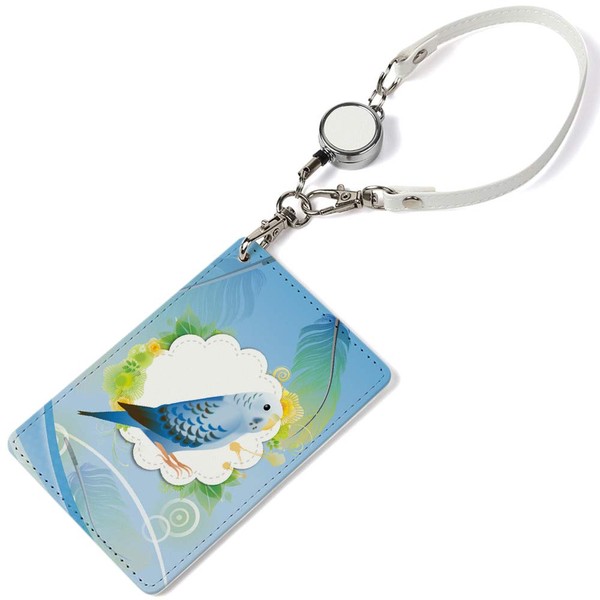 Pass Case, 1 Pocket, Reel Included, Feathers, Parakeet, Bird, Tri,