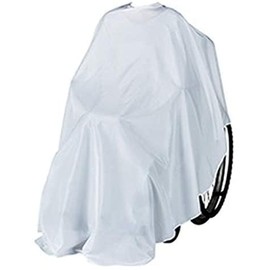 Lukeyarm Sleeveless Cut Cloth for Nursing Care, Wheelchair Compatible, 100% Polyester, Haircut Cape/Cutting Cloth, white