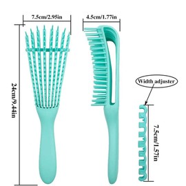 ZHOUHON Hair Brush, African Comb Brush, Curling Brush, Comb African Textured Hair 3a to 4c Wavy Curly Hair, Suitable for Dry Wet Long Thick Curly Hair (Pack of 3)