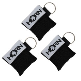 Set of 3 Horn Medical Emergency Resuscitation Wipes in Key Fob, Horn Key, black