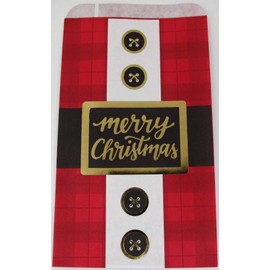 Christmas Treat Sacks, Holiday Treat Bags ~ Santa Claus Suit Design ~ Merry Includes 24 Bags 4.5 inches x 7.4 inches