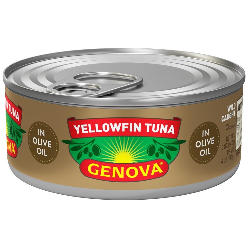 Genova Premium Yellowfin Tuna in Olive Oil, Wild Caught, Solid