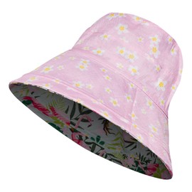 Dedoles Fishing Hat Unisex Women Men Fishing Hat Reversible Cotton Many Fun Design Gift Two Designs in One, Tropical Flamingo