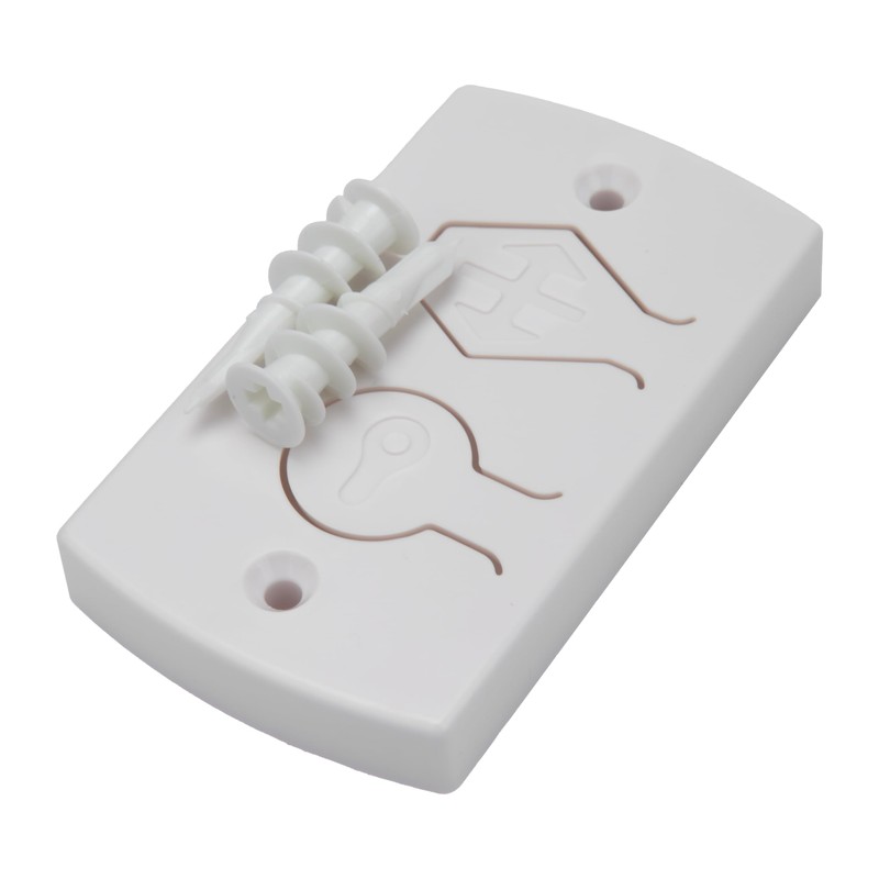 White Two Button Cover Plate, Inside Control Unit, for Wayne