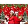 CHAIYA 7x5ft Christmas Red Backdrop Merry Christmas Backdrop Banner Red