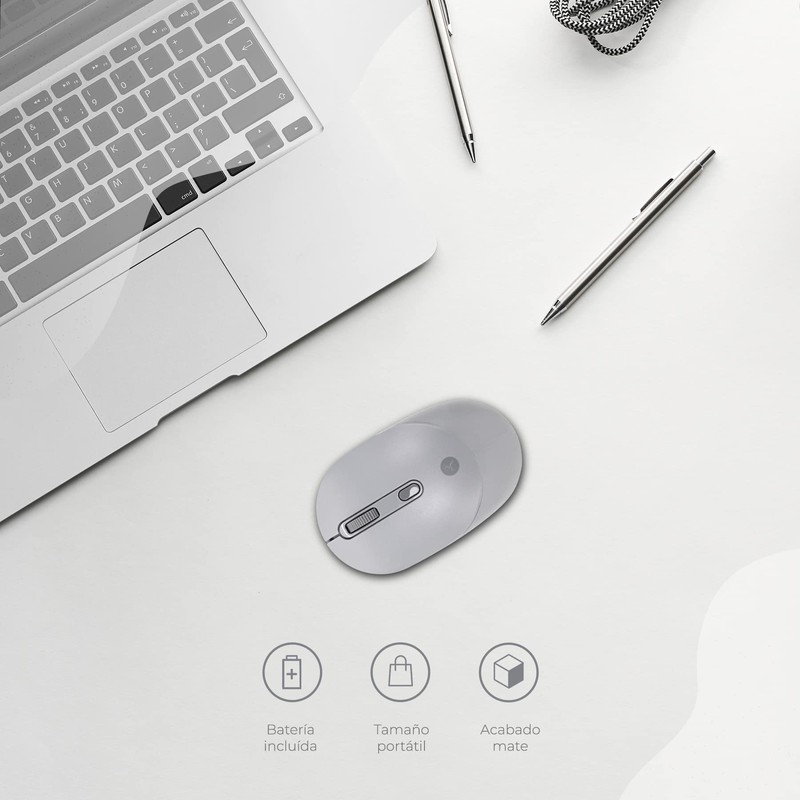 TECHZONE Mouse Inalámbrico con Click Silencioso 4 Botones Tecnología USB