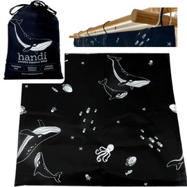 Premium Handi portable blackout blind with unique hook-on system. Guaranteed all night hold | Easy Install | 198 x130cm | Travel Anywhere Curtain | Suction Cups Temporary Stick on to Windows | Baby