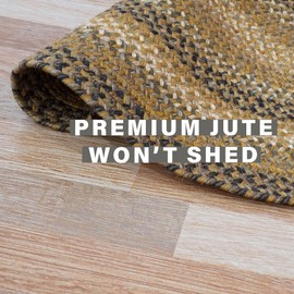 Homespice Country & Primitive Reversible Jute Braided Rug, Coffee Black Brown 4 x 6' Oval, Suitable for Kitchen, Living Room, Bedroom, Vintage Area Colorful Rug Entryway.