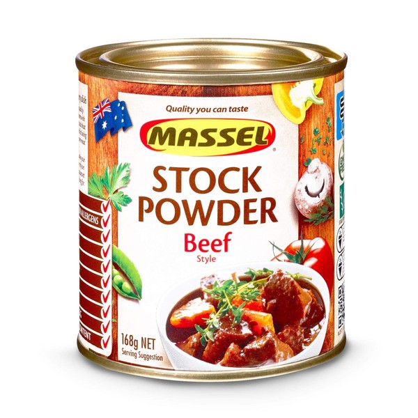Massel, Bouillon Stock Powder - No MSG, Gluten-Free, Beef Flavour - 168 g, Pack of 1 Canned Soup Stock