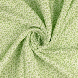 Cotton Double Gauze Muslin Fabric Material Daisies Grass Green 1MTR