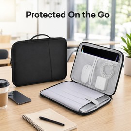 Laptop Sleeve Case for 11–13.6 Inch Laptops - Padded Nylon Carrying Bag with Handle for Travel and Commuting