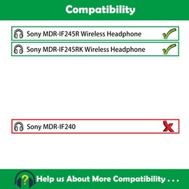 ACCOUTA Premium Replacement Earpads Cushions Compatible with Sony MDR-IF245R IF245RK Wireless Headphone Ear Pads with Softer Protein Leather and Memory Foam