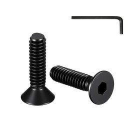 ZOWZEA 100 Pcs #8-32 x 5/8" Flat Head Socket Cap Screws,Grade 10.9 Alloy Steel Countersunk Bolts,Fully Threaded Allen Hex Drive, Black Oxide Finish