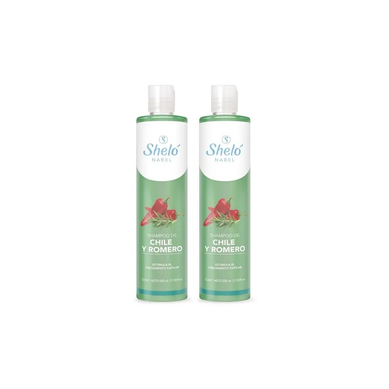 2 Shampoo Chile Y Romero Anti Caída Y Crecimiento Cabello